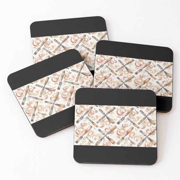 Item preview, Vintage Woodworking Chisels and Wood Shavings Pattern designed and sold by bvdesignart.