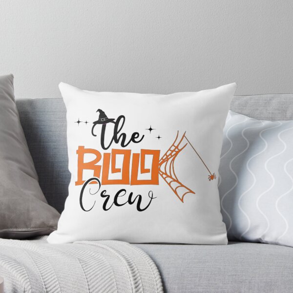 Item preview, The Boo Crew Halloween Spider Web Orange Art designed and sold by Custom Crest.