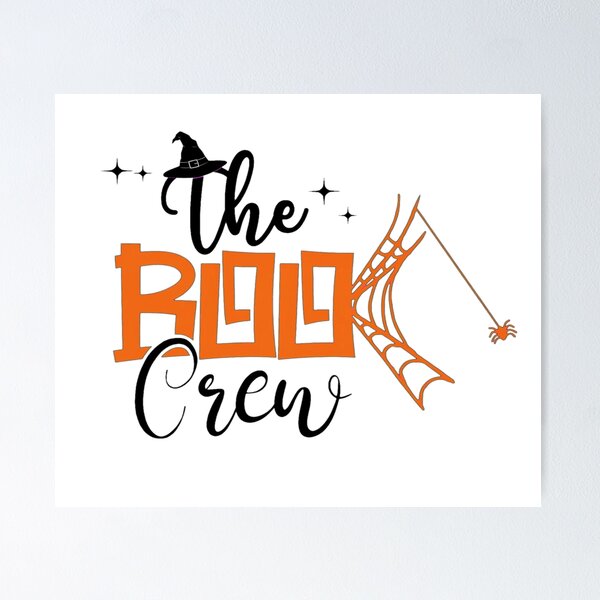 Item preview, The Boo Crew Halloween Spider Web Orange Art designed and sold by Custom Crest.