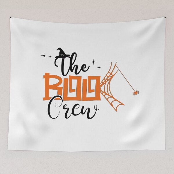 Item preview, The Boo Crew Halloween Spider Web Orange Art designed and sold by Custom Crest.