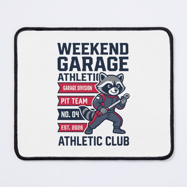 Item preview, Weekend Garage Athletic Club Pit Team Raccoon Mechanic designed and sold by SplashTastic.