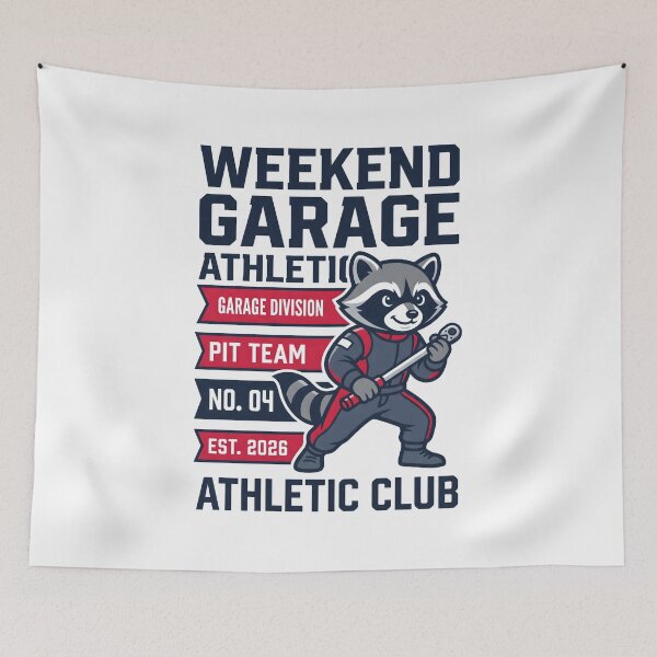 Item preview, Weekend Garage Athletic Club Pit Team Raccoon Mechanic designed and sold by SplashTastic.