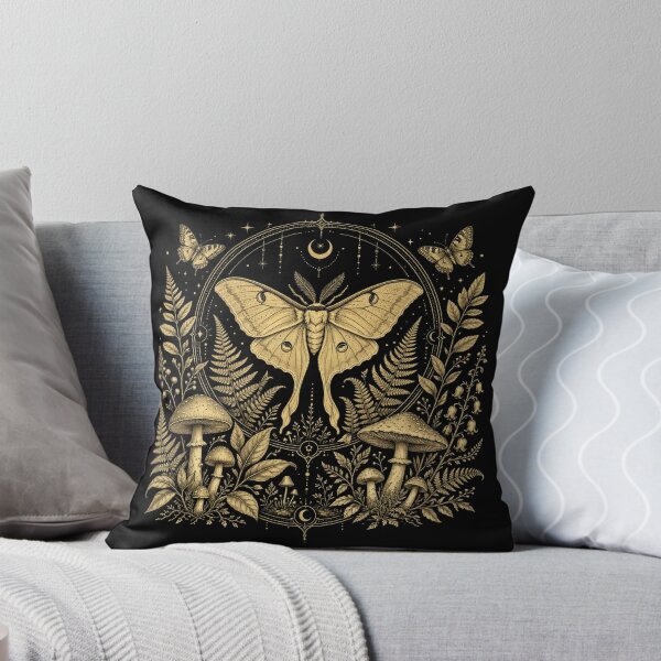 Item preview, Celestial Gold Luna Moth Botanical Mushroom Aesthetic designed and sold by CF_VintageDesign.