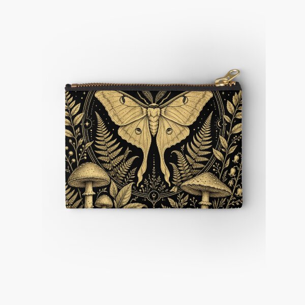 Item preview, Celestial Gold Luna Moth Botanical Mushroom Aesthetic designed and sold by CF_VintageDesign.