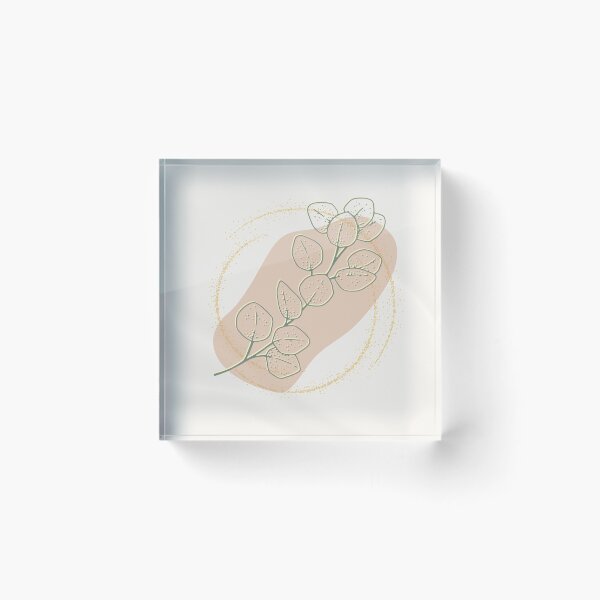 Item preview, Minimalist Eucalyptus Branch Wall Art, Neutral Botanical Print with Gold Accents designed and sold by Diseño que alegran tu día.