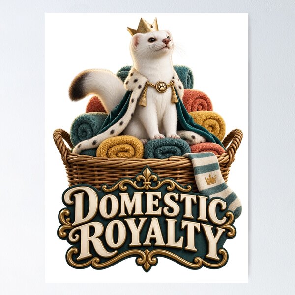 Item preview, Domestic Royalty Stoat Laundry Throne designed and sold by TrendTribeTP.