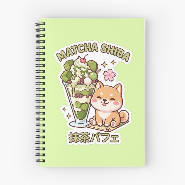 Item preview, Kawaii Matcha Green Tea Parfait Shiba Inu Sticker designed and sold by Hikariha Studio.
