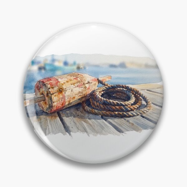 Item preview, Vintage Maritime Seaside Dock Watercolour  designed and sold by made by Golightly x.