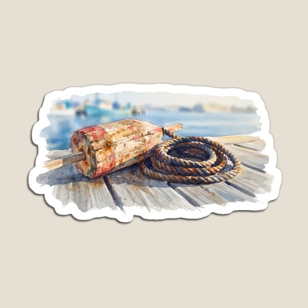 Item preview, Vintage Maritime Seaside Dock Watercolour  designed and sold by made by Golightly x.