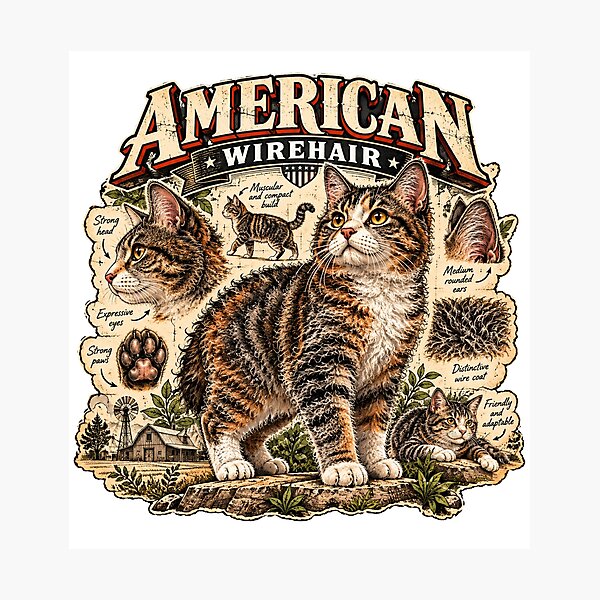 Item preview, american wirehair designed and sold by timiparkerart.