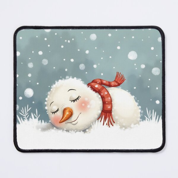 Item preview, Sleeping Snowman with Red Scarf in Winter Wonderland designed and sold by Connys Colorful World.