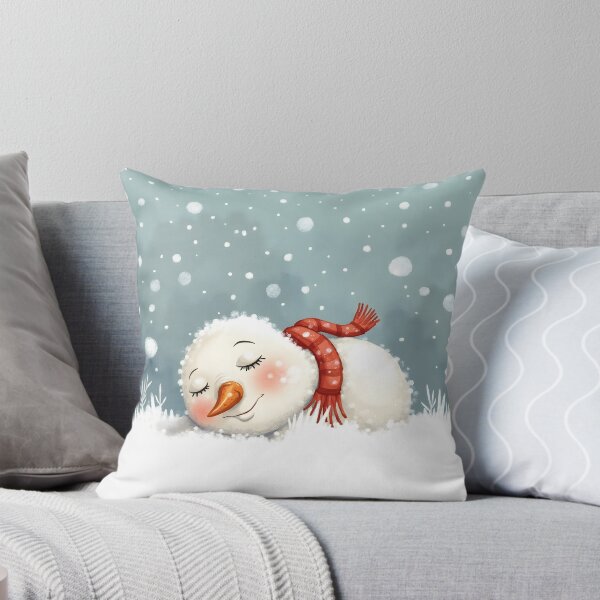 Item preview, Sleeping Snowman with Red Scarf in Winter Wonderland designed and sold by Connys Colorful World.