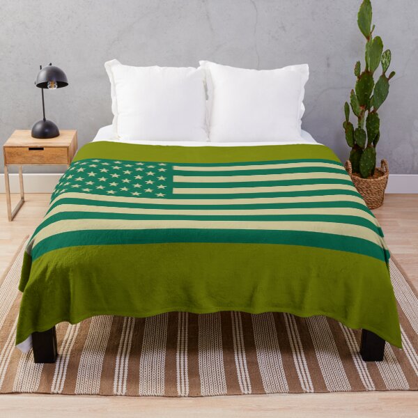 Item preview, Green and Gold American Flag designed and sold by Karate Octopus.