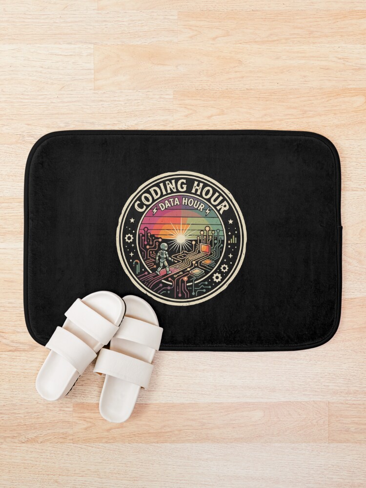 Thumbnail 1 of 6, Bath Mat, Coding Hour Data Hour Programmer Developer Data Scientist Software Engineering designed and sold by PopStars1993.