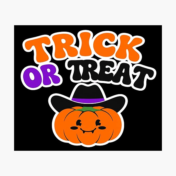 Item preview, Trick Or Treat Cowboy Pumpkin Halloween Text designed and sold by Custom Crest.