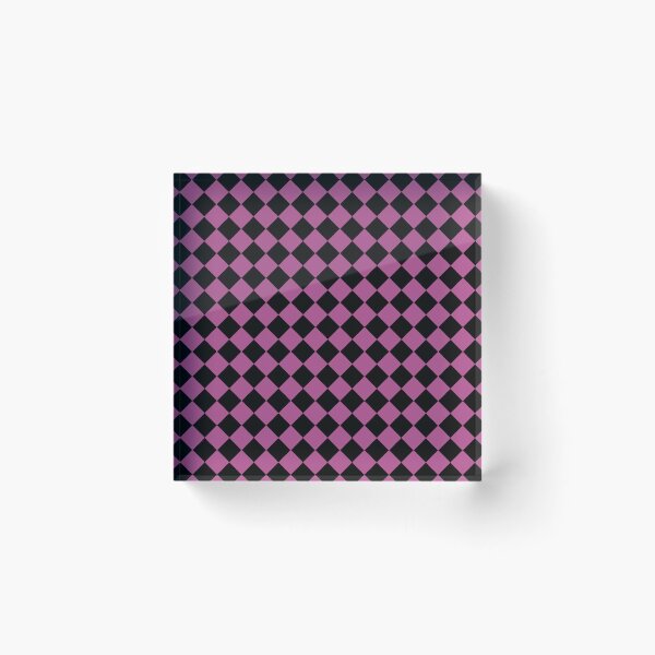 Item preview, Checker Diamond Pattern Purple Black designed and sold by ArtbyDebbieC.