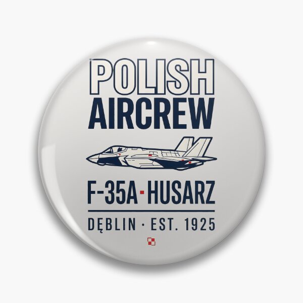 Item preview, Polish Aircrew F-35A Husarz Side View Fighter Jet Aviation designed and sold by SplashTastic.