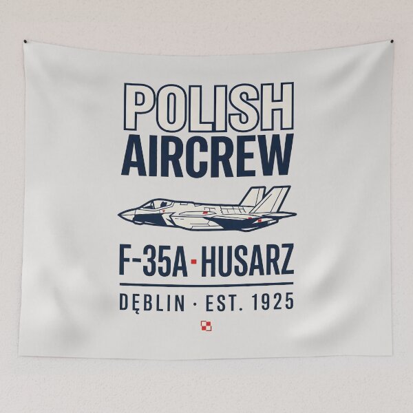 Item preview, Polish Aircrew F-35A Husarz Side View Fighter Jet Aviation designed and sold by SplashTastic.