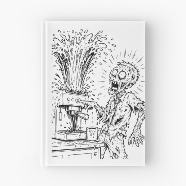 Item preview, Zombie Coffee Machine Disaster Funny Caffeine Chaos designed and sold by ComedyInkFactor.