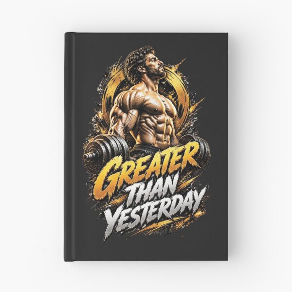 Item preview, Greater Than Yesterday | Bodybuilding Gym Motivation Design designed and sold by M. Mamdouh Artworks.