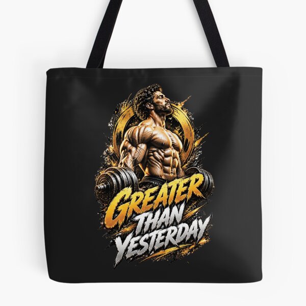 Item preview, Greater Than Yesterday | Bodybuilding Gym Motivation Design designed and sold by M. Mamdouh Artworks.