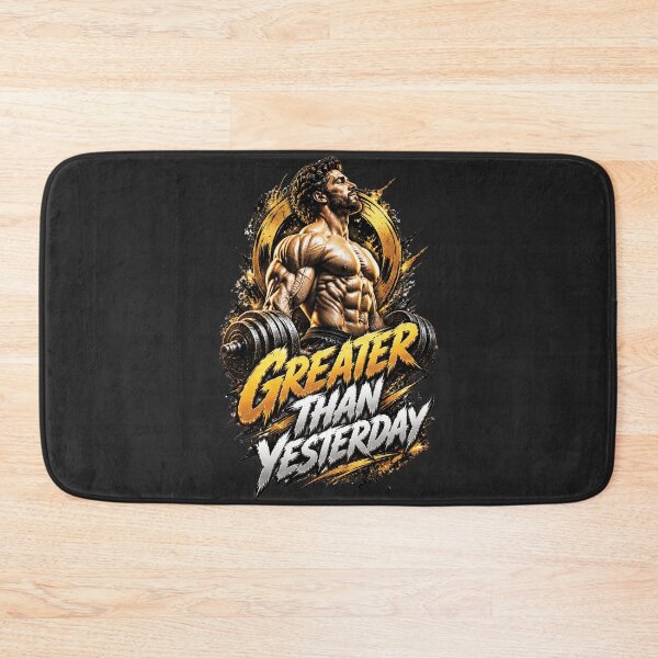 Item preview, Greater Than Yesterday | Bodybuilding Gym Motivation Design designed and sold by M. Mamdouh Artworks.