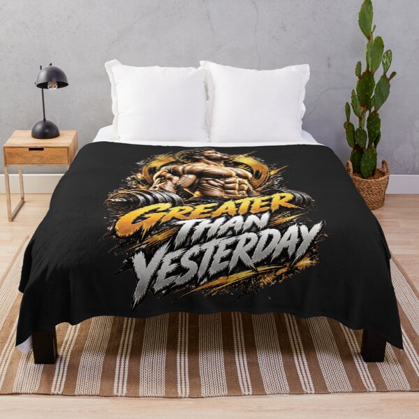 Item preview, Greater Than Yesterday | Bodybuilding Gym Motivation Design designed and sold by M. Mamdouh Artworks.