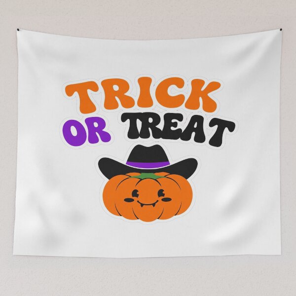 Item preview, Trick Or Treat Cowboy Pumpkin Halloween Text designed and sold by Custom Crest.