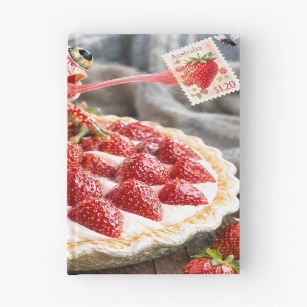 Item preview, Cute Strawberry Frog & Cream Pie Pattern designed and sold by zenjiinspired.