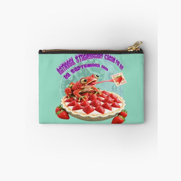 Item preview, Cute Strawberry Frog & Cream Pie Pattern designed and sold by zenjiinspired.