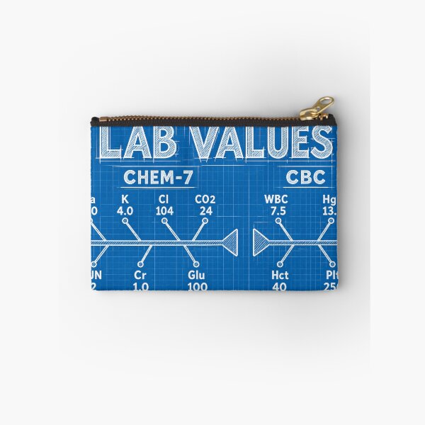 Item preview, Lab Values Fishbone Diagram Blueprint Nursing Student Sticker designed and sold by isokinetic.