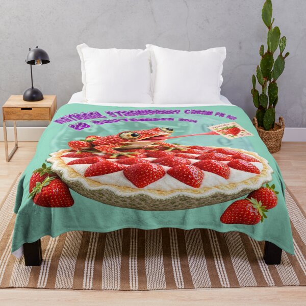 Item preview, Cute Strawberry Frog & Cream Pie Pattern designed and sold by zenjiinspired.