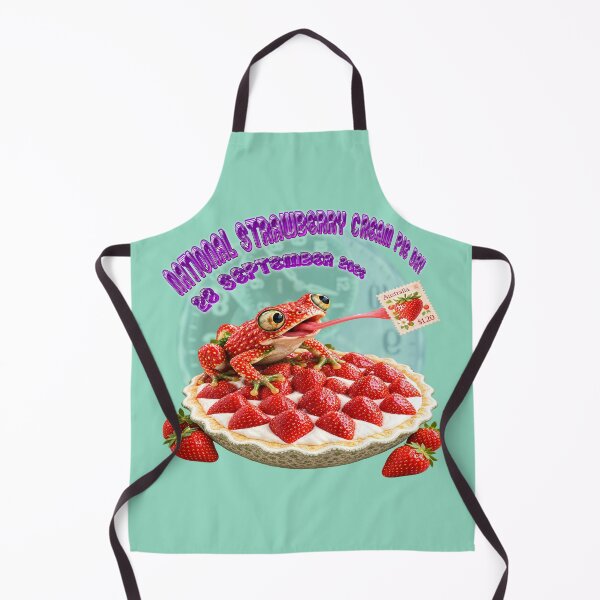 Item preview, Cute Strawberry Frog & Cream Pie Pattern designed and sold by zenjiinspired.