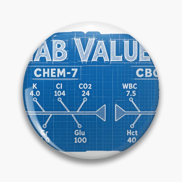 Item preview, Lab Values Fishbone Diagram Blueprint Nursing Student Sticker designed and sold by isokinetic.