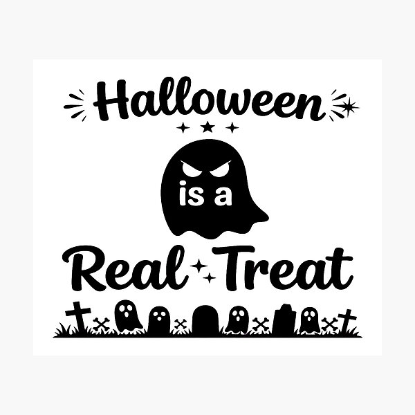 Item preview, Halloween Is A Real Treat Funny Ghost Design designed and sold by Custom Crest.