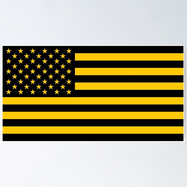 Item preview, Black and Gold American Flag designed and sold by Karate Octopus.