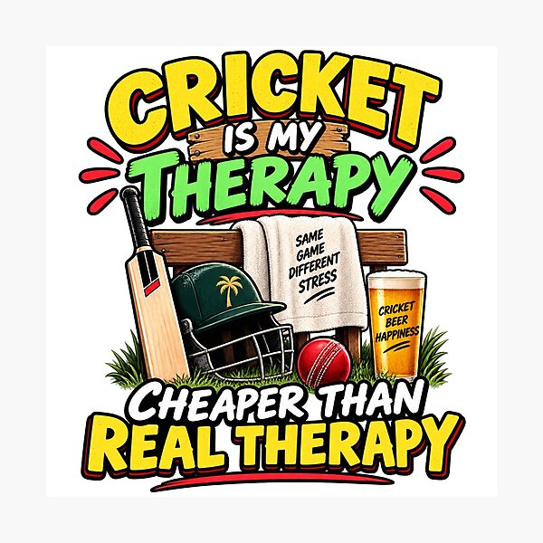 Item preview, Funny Cricket Gift – Cricket Is My Therapy designed and sold by mygiftideas.