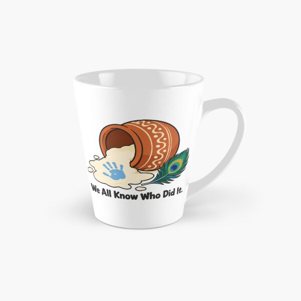 Item preview, We All Know Who Did It – Makhan Chor Butter Thief Krishna Leela Peacock Feather Illustration designed and sold by Fanverse Merchandise.