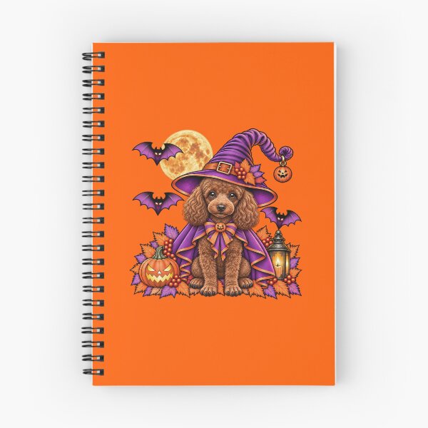 Item preview, Brown Poodle Halloween Witch Costume & Spooky Pumpkin designed and sold by PixelsPaws.