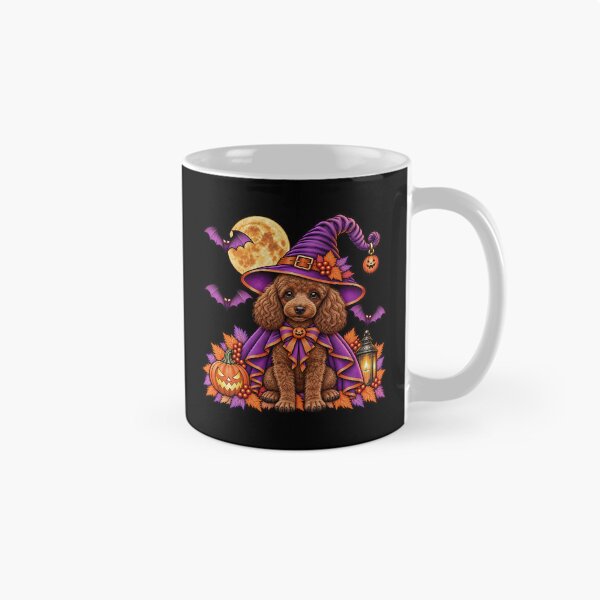 Item preview, Brown Poodle Halloween Witch Costume & Spooky Pumpkin designed and sold by PixelsPaws.