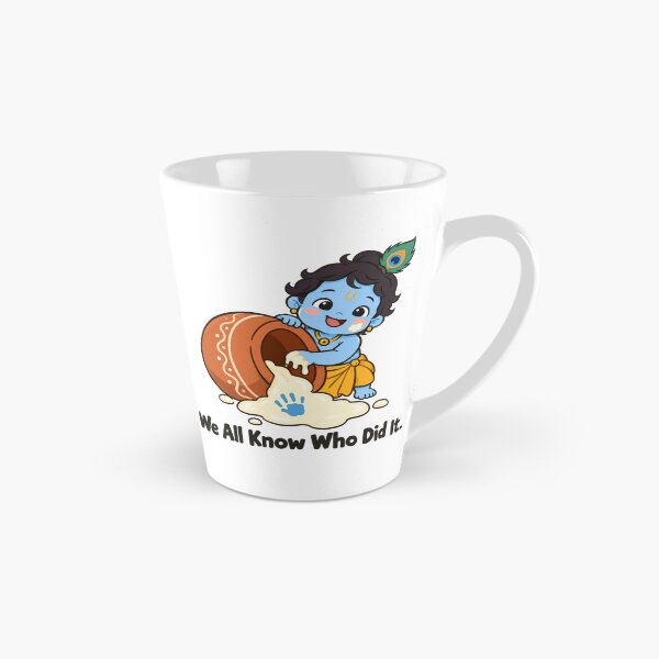 Item preview, We All Know Who Did It – Makhan Chor Butter Thief Krishna Leela Peacock Feather Illustration designed and sold by Fanverse Merchandise.