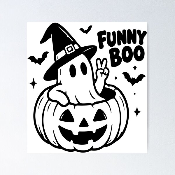 Item preview, Funny Boo Cute Witch Ghost Pumpkin designed and sold by Brexmore3.