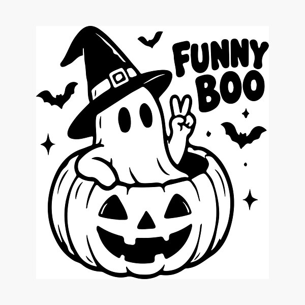 Item preview, Funny Boo Cute Witch Ghost Pumpkin designed and sold by Brexmore3.
