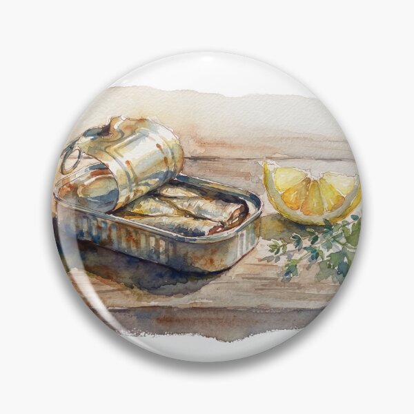 Item preview, Vintage Watercolour Sardine Tin Art designed and sold by made by Golightly x.