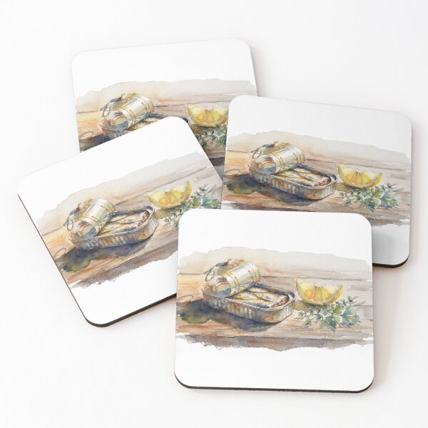 Item preview, Vintage Watercolour Sardine Tin Art designed and sold by made by Golightly x.