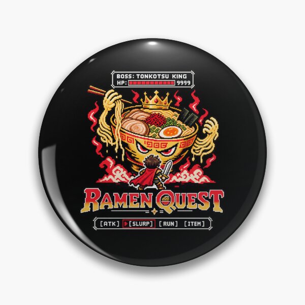 Item preview, RAMEN QUEST | Tonkotsu King RPG Boss Battle Pixel Art Design designed and sold by maaameee.