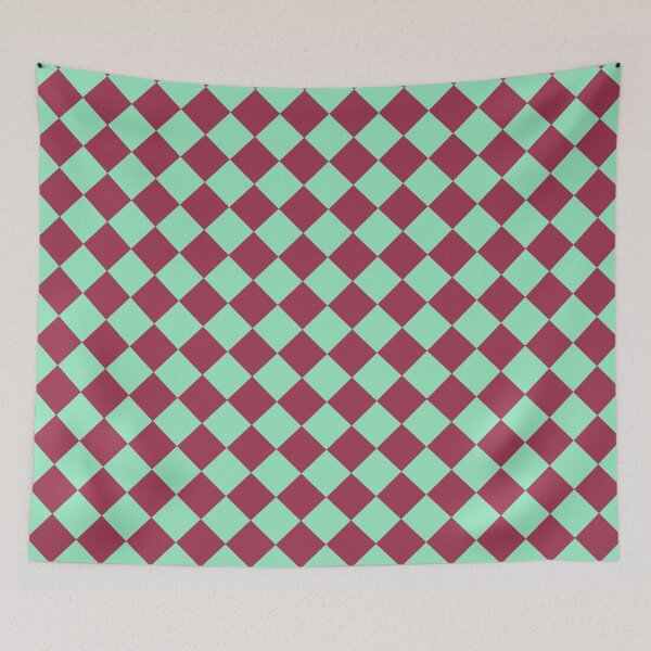Item preview, Checker Diamond Pattern Green Purple designed and sold by ArtbyDebbieC.