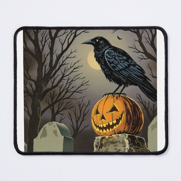 Item preview, Raven on a Jack-o'-Lantern, Vintage Halloween Print designed and sold by GildedFolio.
