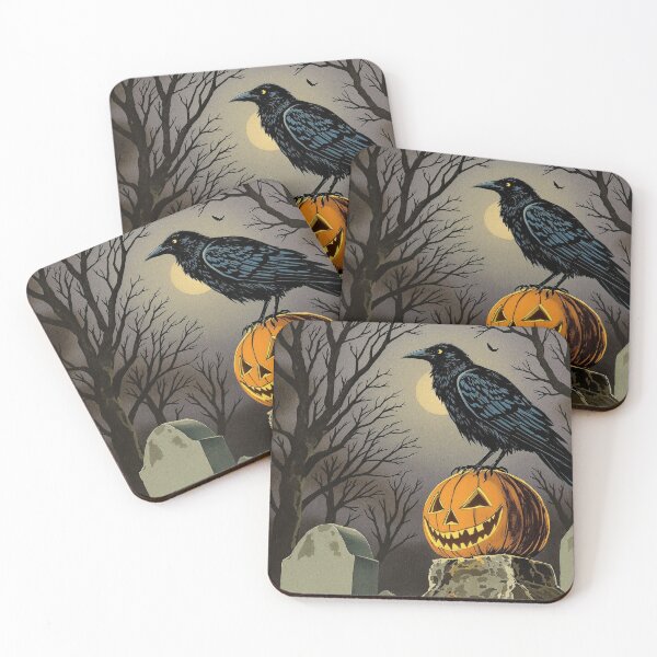 Item preview, Raven on a Jack-o'-Lantern, Vintage Halloween Print designed and sold by GildedFolio.
