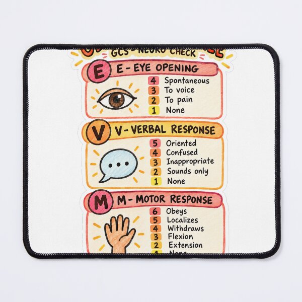 Item preview, Glasgow Coma Scale Drawn Study Aid Nursing Student Sticker designed and sold by isokinetic.